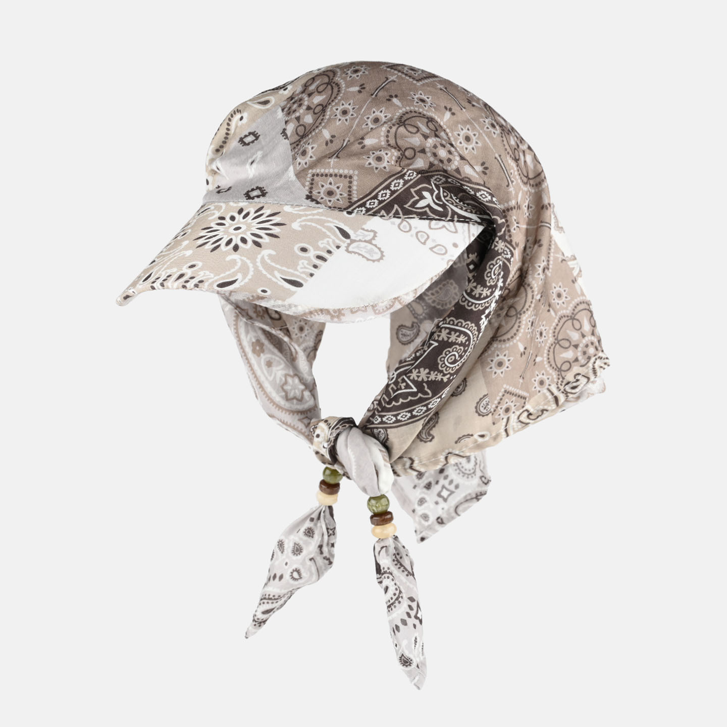 Pañuelo Turbante Retro con Estampado de Anacardo y Cuentas | Ajustable para Mujer | Accesorio Verano - Imagen 6