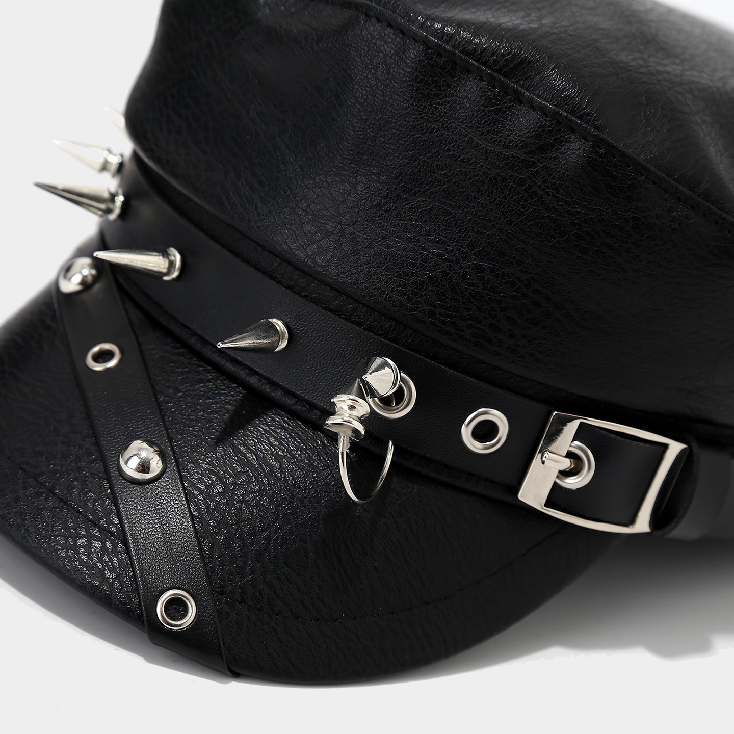 Gorra Newsboy con Hebilla Metálica y Calavera | Estilo Urbano para Mujer | Streetwear y Fiestas - Imagen 4