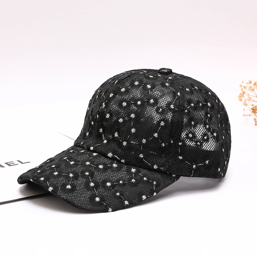 Gorra de Béisbol con Bordado de Margaritas Caladas | Estilo Retro Artístico para Mujer | Verano - Imagen 4