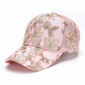 Gorra de Béisbol con Bordado Floral para Mujer | Estilo Retro Seda | Protección Solar UV