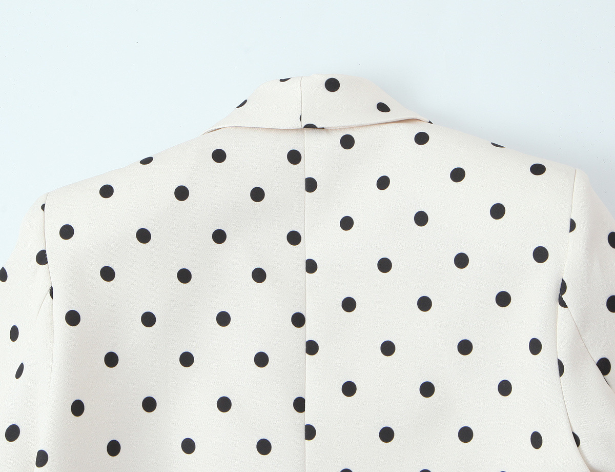 Blazer de Lunares para Mujer | Chaqueta Elegante Estilo Europeo | Americana Casual de Entretiempo - Imagen 6