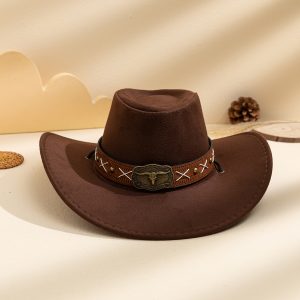 Sombrero de Sol Western Retro con Hebilla Metálica | Unisex para Hombre y Mujer | Estilo Vaquero Chic