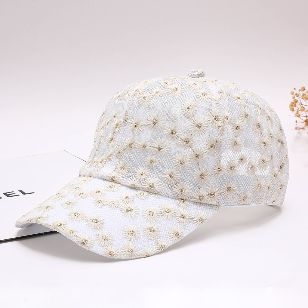 Gorra de Béisbol con Bordado de Margaritas Caladas | Estilo Retro Artístico para Mujer | Verano - Imagen 6