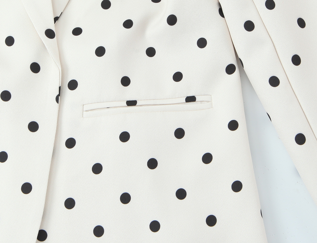 Blazer de Lunares para Mujer | Chaqueta Elegante Estilo Europeo | Americana Casual de Entretiempo - Imagen 3