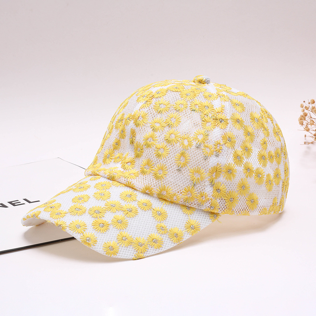 Gorra de Béisbol con Bordado de Margaritas Caladas | Estilo Retro Artístico para Mujer | Verano - Imagen 5