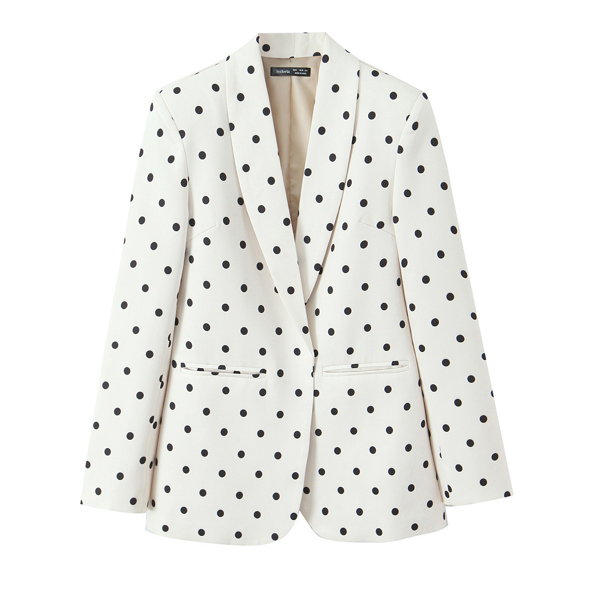 Blazer de Lunares para Mujer | Chaqueta Elegante Estilo Europeo | Americana Casual de Entretiempo