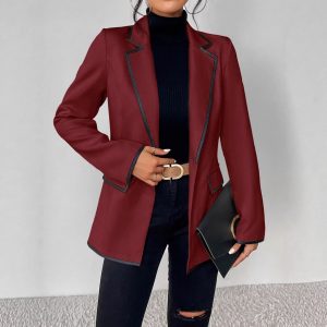 Blazer Elegante para Mujer | Americana Casual Chic Color Albaricoque | Entretiempo