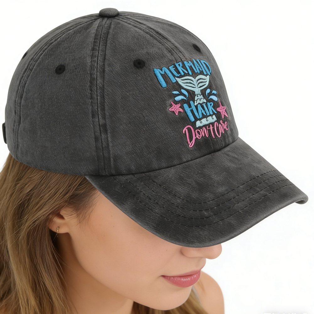Gorra de Moda con Frase MERMAID HAIR Don't Care | Unisex Divertida y Original | Regalo Ideal - Imagen 4