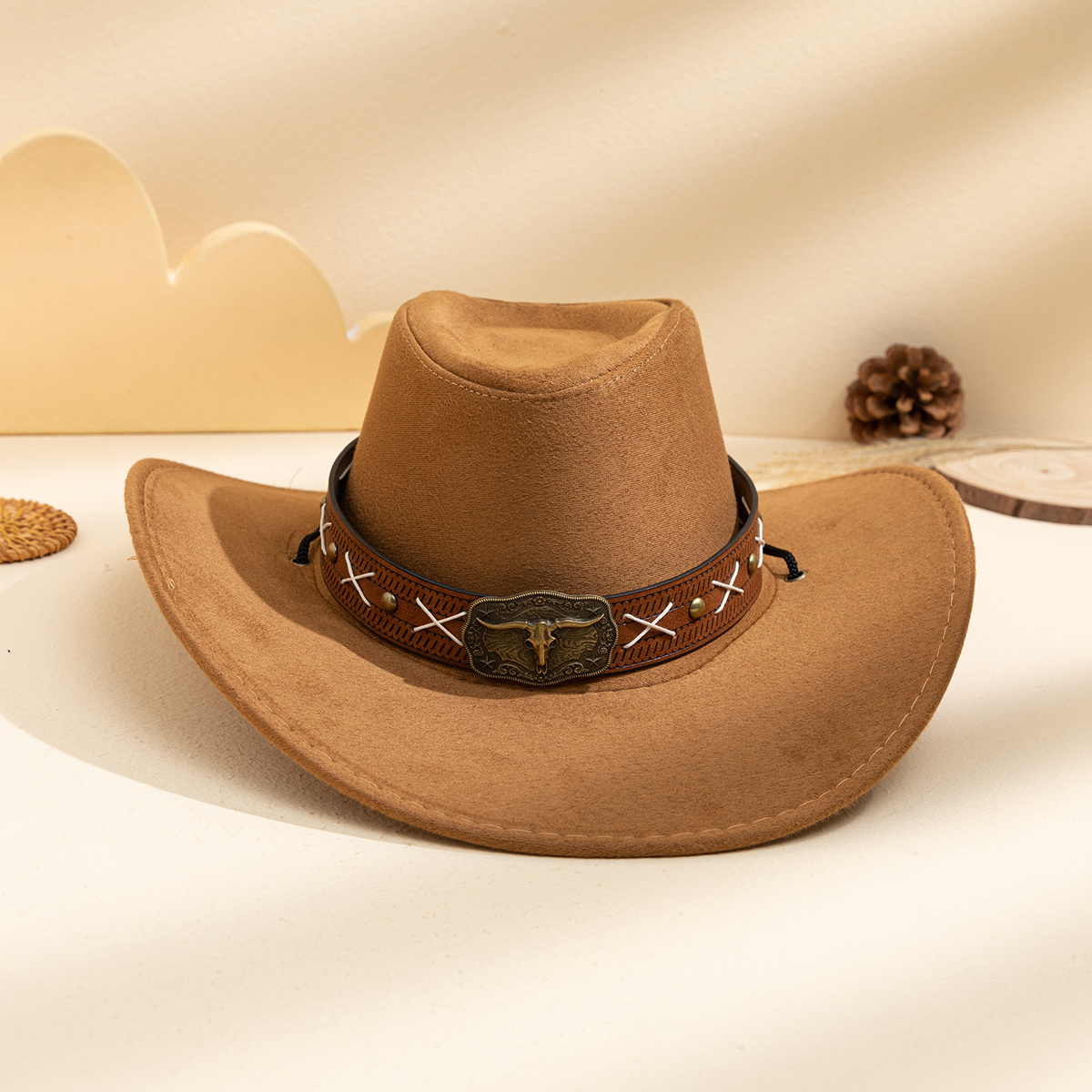 Sombrero de Sol Western Retro con Hebilla Metálica | Unisex para Hombre y Mujer | Estilo Vaquero Chic - Imagen 2