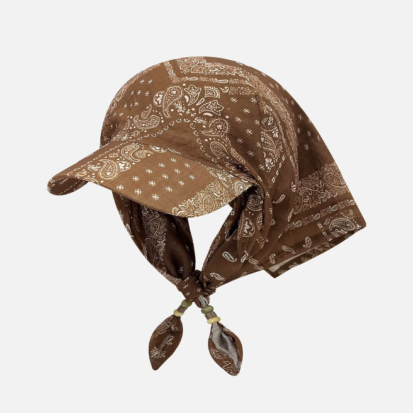 Pañuelo Turbante Retro con Estampado de Anacardo y Cuentas | Ajustable para Mujer | Accesorio Verano - Imagen 4