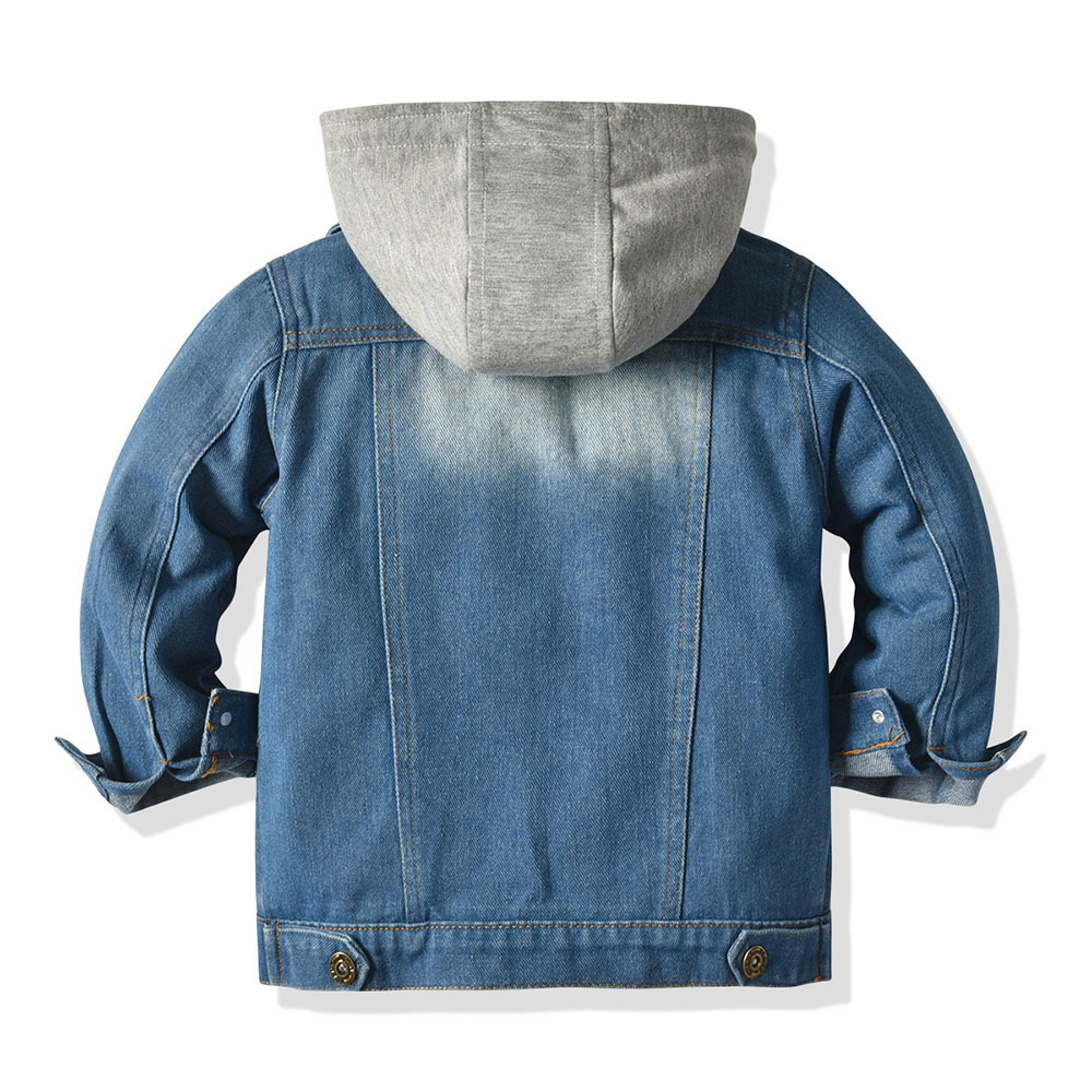 Chaqueta Vaquera con Capucha para Niño | Imitación Denim | Tallas 70-120 cm | Ropa de Otoño y Primavera | TiendasFR - Imagen 3