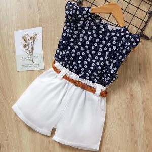 Conjunto de Verano para Niña | Camiseta y Pantalón Corto | Tallas 2T-7 | Ropa Fresca y Cómoda | TiendasFR