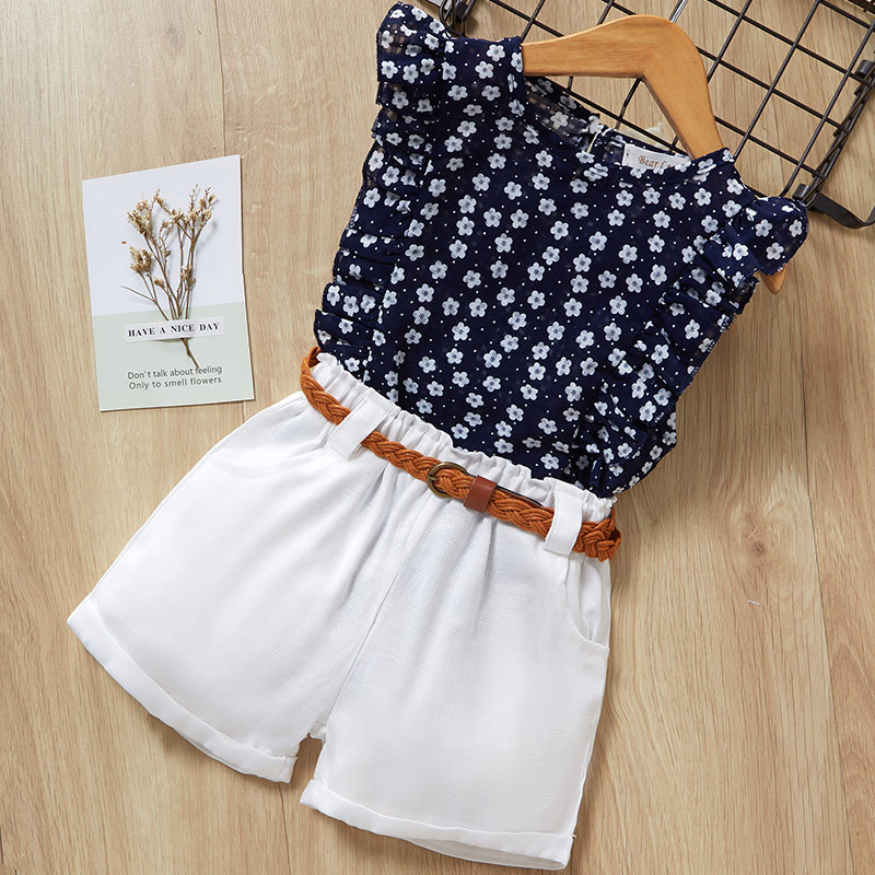 Conjunto de Verano para Niña | Camiseta y Pantalón Corto | Tallas 2T-7 | Ropa Fresca y Cómoda | TiendasFR