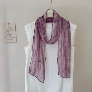 Bufanda de Seda con Efecto Degradado Vintage | Pañuelo Largo para Mujer | Accesorio Elegante