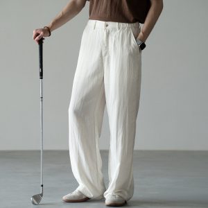 Pantalones Casuales Transpirables con Textura para Hombre | Albaricoque Versátil