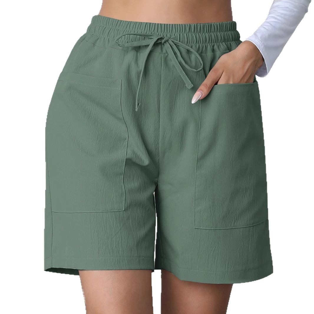 Shorts de Lino de Corte Holgado con Bolsillos | Frescos y Cómodos para Verano | Mujer 2026 - Imagen 5
