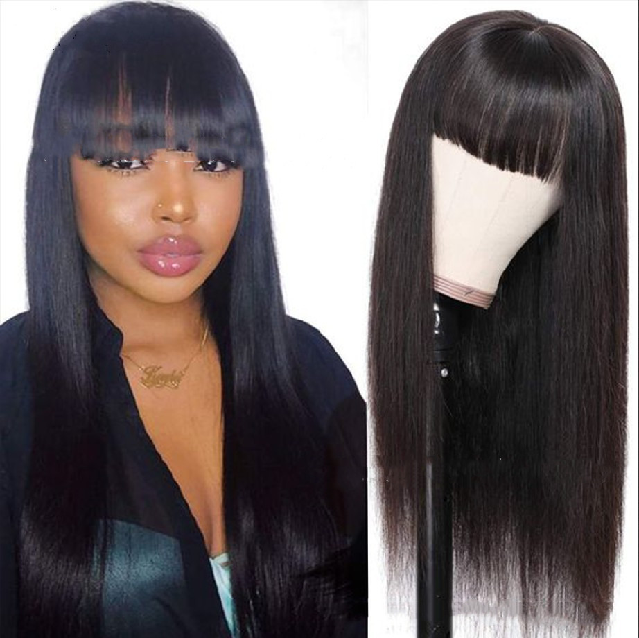 Peluca Larga Lisa Negra con Flequillo Coreano | Resistente al Calor | Estilo Qi Liuhai | Peluca Completa para Mujer | TiendasFR - Imagen 3