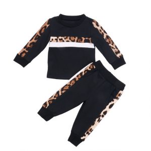 Conjunto de Otoño Invierno para Niña | Negro | Tallas 12M-5T | Ropa Cálida y Cómoda para Bebé y Niña | TiendasFR