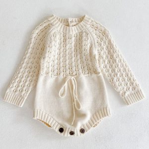 Vestido de Punto para Bebé Niña | Diseño Triangular | Tallas 66-100 cm | Ropa Elegante y Cómoda para Otoño | TiendasFR