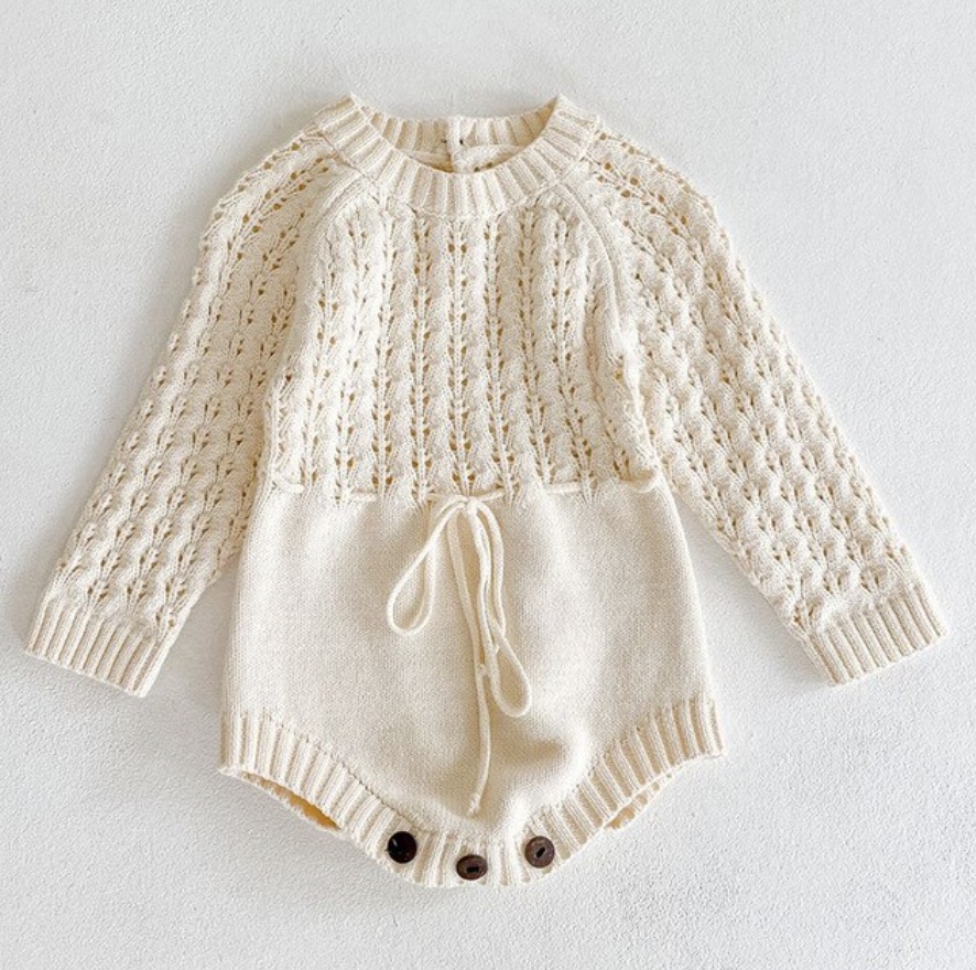 Vestido de Punto para Bebé Niña | Diseño Triangular | Tallas 66-100 cm | Ropa Elegante y Cómoda para Otoño | TiendasFR