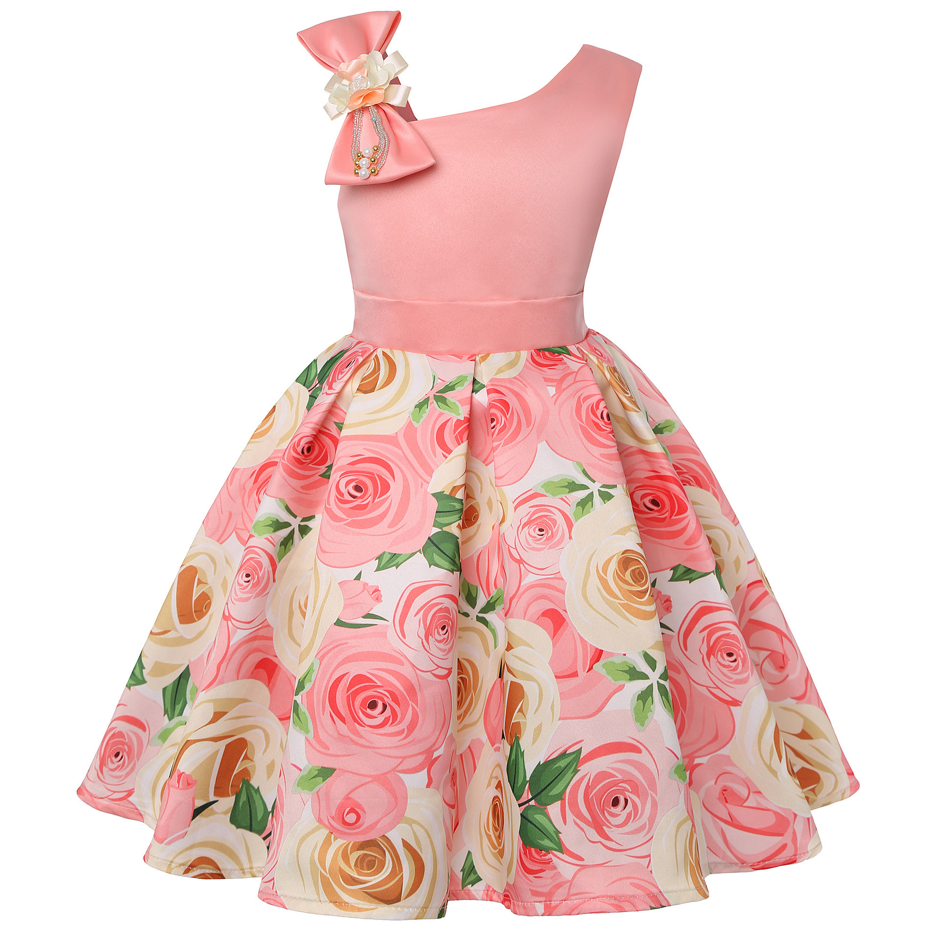 Vestido de Princesa con Estampado Digital para Niña | Azul | Tallas 100-150 cm | Ropa Elegante para Eventos y Diario | TiendasFR - Imagen 7