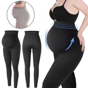 Leggings de Maternidad de Cintura Alta para Mujer | Negros | Tallas S-L | Ropa Cómoda para Embarazo | TiendasFR