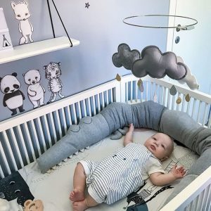 Protector de Cuna para Bebé | 185 cm | Almohadilla de Parachoques con Dibujos Animados | Decoración Habitación Infantil | TiendasFR