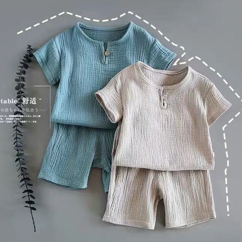 Traje de Verano de Manga Corta para Bebé | Azul | Tallas 80-130 cm | Ropa Fresca y Cómoda para Niños | TiendasFR - Imagen 2