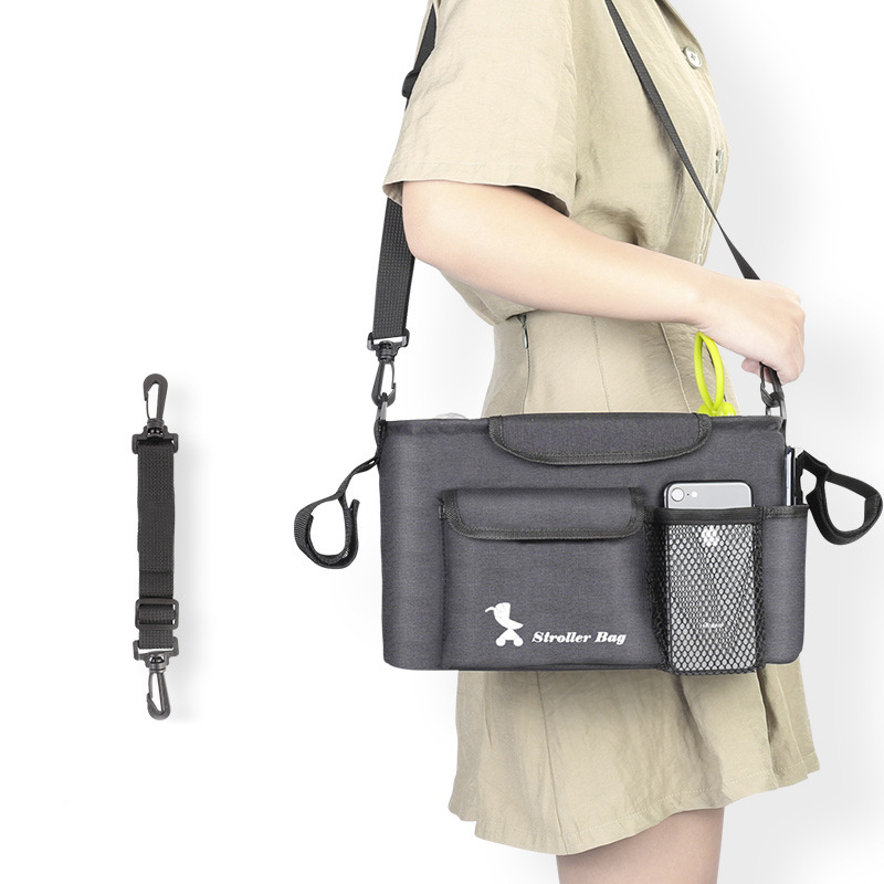 Organizador para Cochecito de Bebé | Bolsa Portaobjetos Multifuncional | Negra | Práctica y Resistente | TiendasFR - Imagen 2