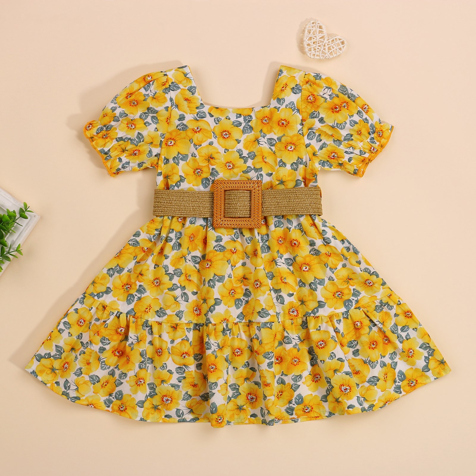 Vestido de Verano Amarillo para Niña | Sin Mangas | Tallas 2T-6T | Ropa Fresca y Bonita para Bebé y Niña | TiendasFR - Imagen 4