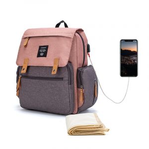 Bolsa Multifuncional de Gran Capacidad para Niños | Estilo Momia | Negra y Gris | Mochila de Viaje y Deporte | TiendasFR