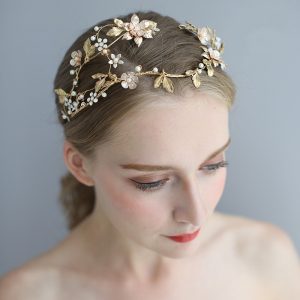 Joyería de Cabeza de Novia Asimétrica | Hecho a Mano | Diseño Único | Color Oro | Accesorio Nupcial | TiendasFR