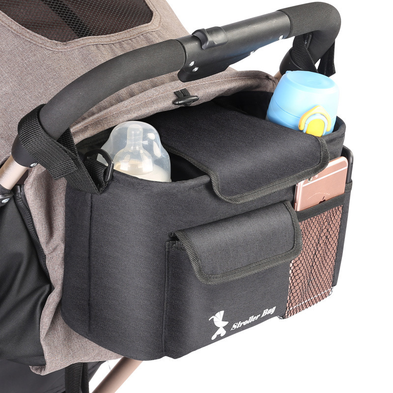 Organizador para Cochecito de Bebé | Bolsa Portaobjetos Multifuncional | Negra | Práctica y Resistente | TiendasFR - Imagen 3