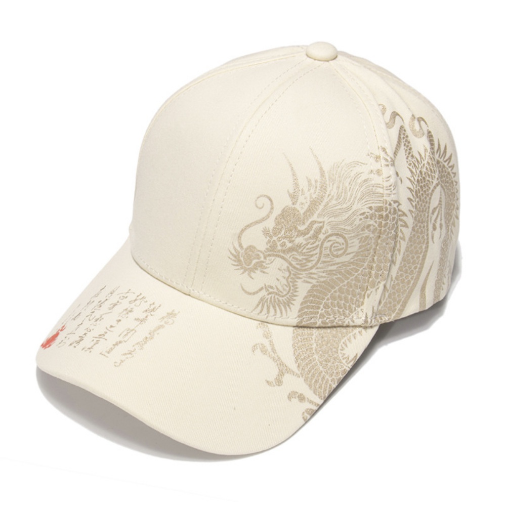 Gorra de Béisbol con Estampado de Dragón Bordado | Unisex Letras Doradas - Imagen 4