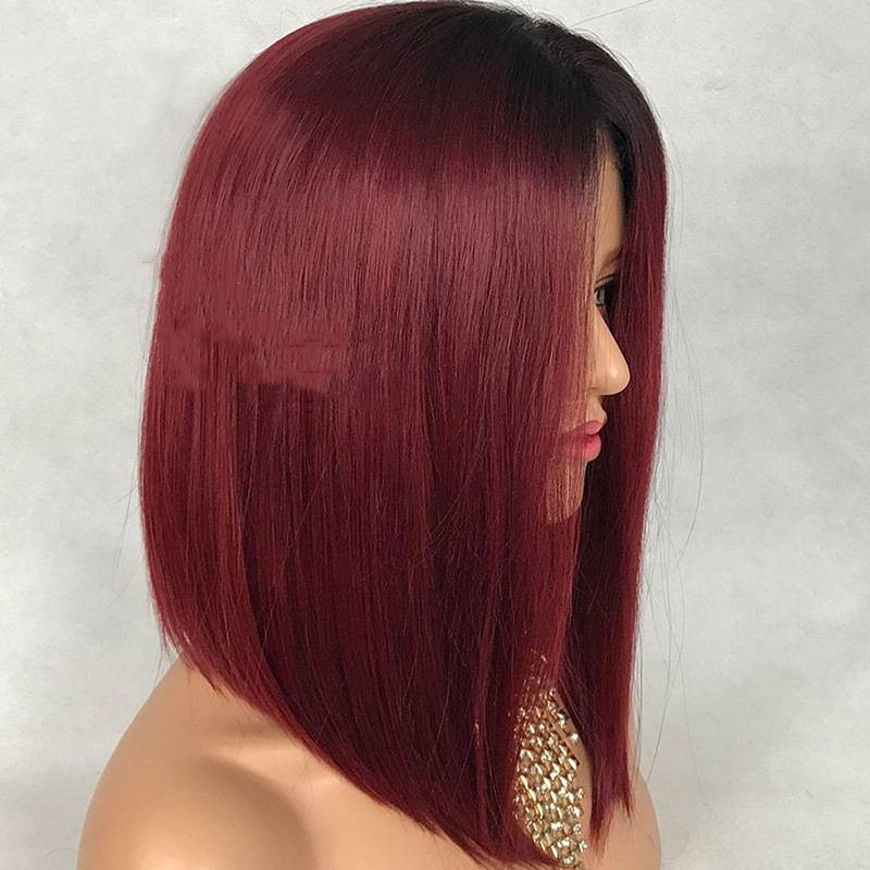 Peluca Peruana de Cabello Humano | Encaje Frontal | Water Wave | Color Rojo | Sin Pegamento | TiendasFR - Imagen 2