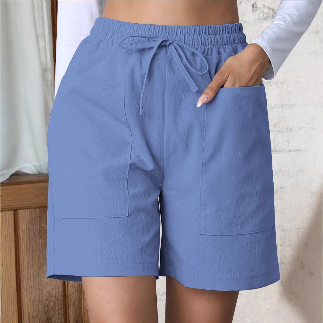 Shorts de Lino de Corte Holgado con Bolsillos | Frescos y Cómodos para Verano | Mujer 2026 - Imagen 8