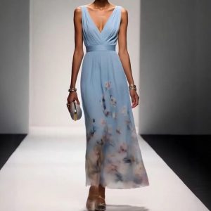 Vestido de Noche con Escote en V | Elegante Verde Oscuro para Bodas y Eventos | Largo Maxi