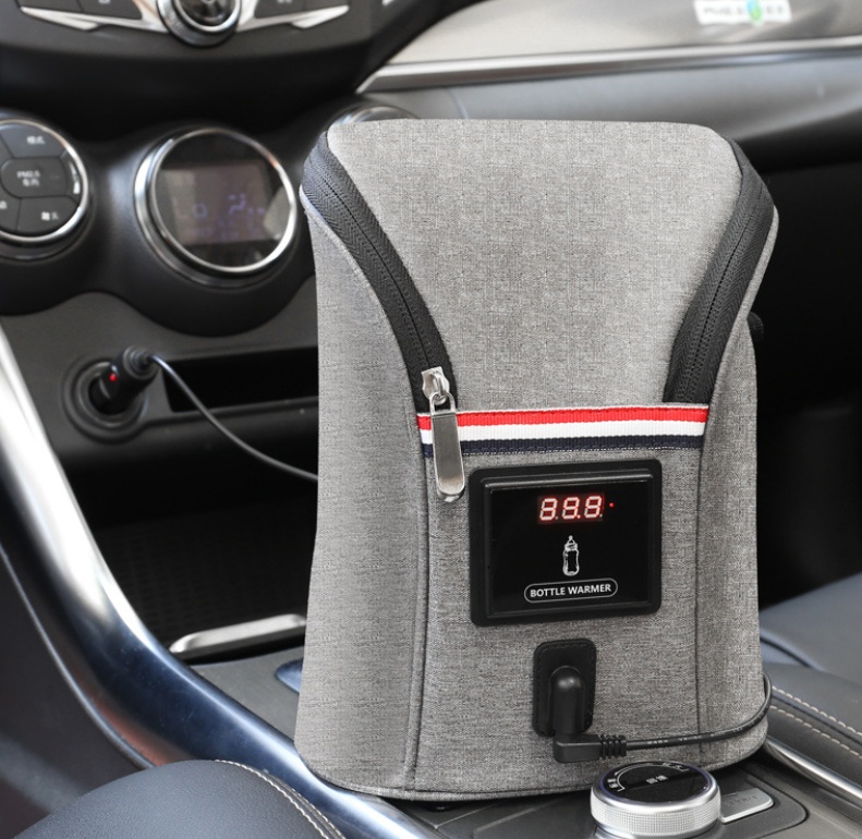 Calentador Portátil USB para Leche Materna y Biberón | Gris | Ideal para Viajes y Coche | Maternidad | TiendasFR