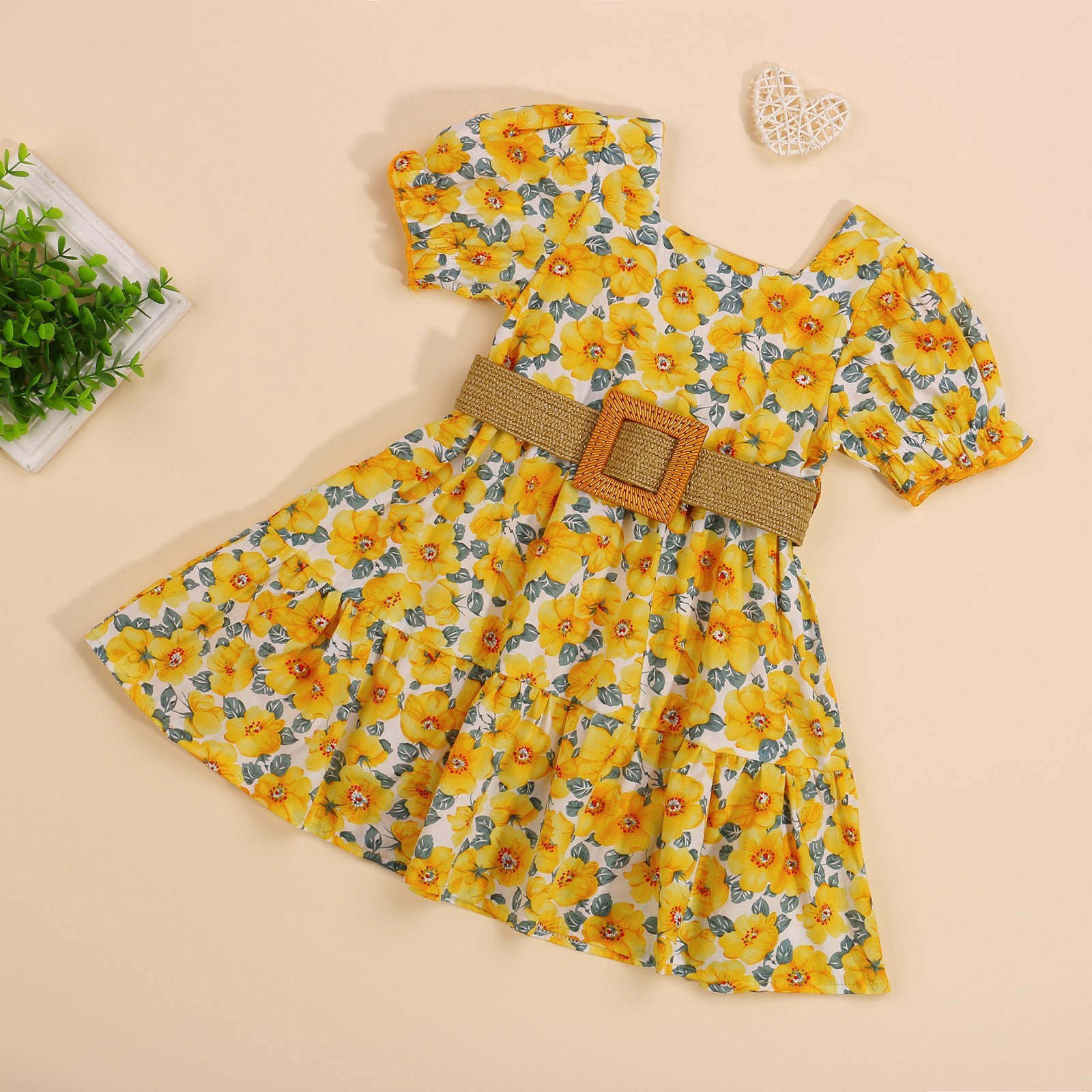 Vestido de Verano Amarillo para Niña | Sin Mangas | Tallas 2T-6T | Ropa Fresca y Bonita para Bebé y Niña | TiendasFR