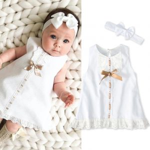 Vestido sin Mangas con Lazo para Bebé Niña | Tallas 70-100 cm | Ropa Fresca y Bonita para Verano | TiendasFR
