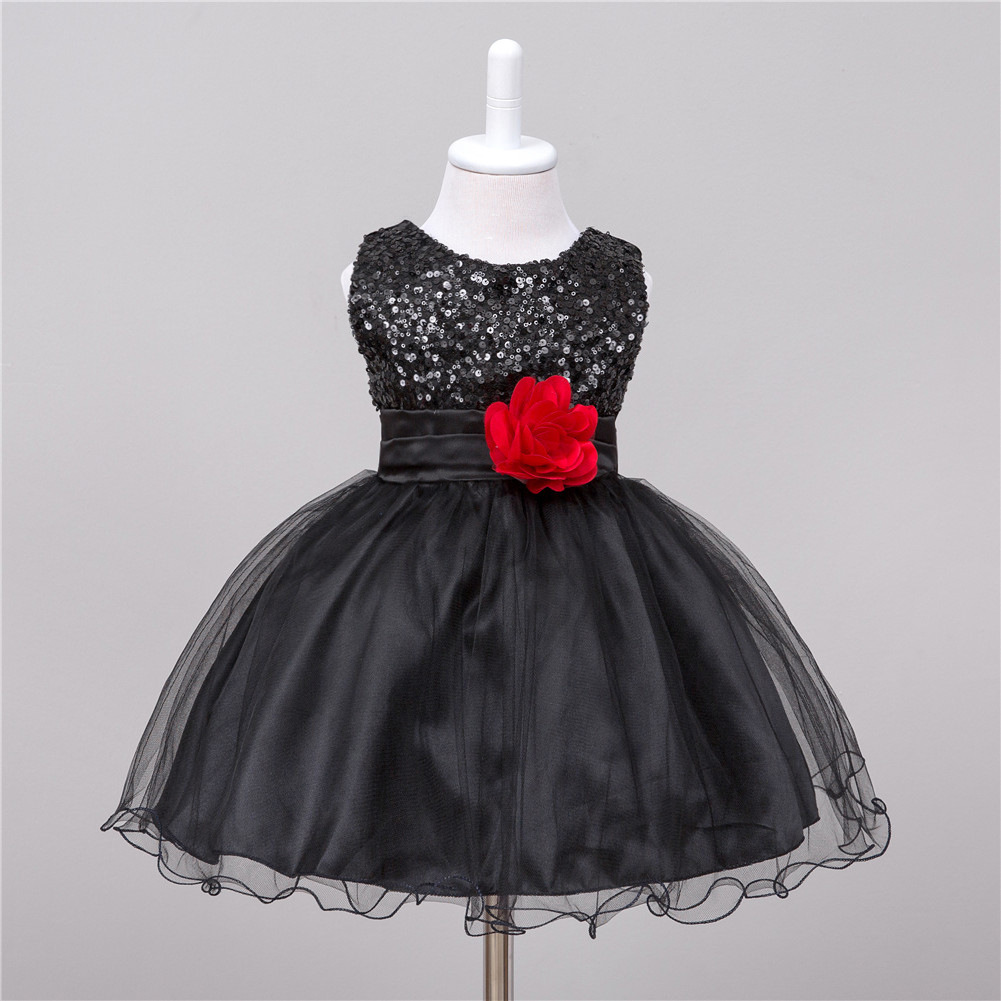 Vestido de Lentejuelas para Bebé Niña | Negro | Tallas S-130 cm | Elegante para Bodas y Comuniones | TiendasFR - Imagen 5