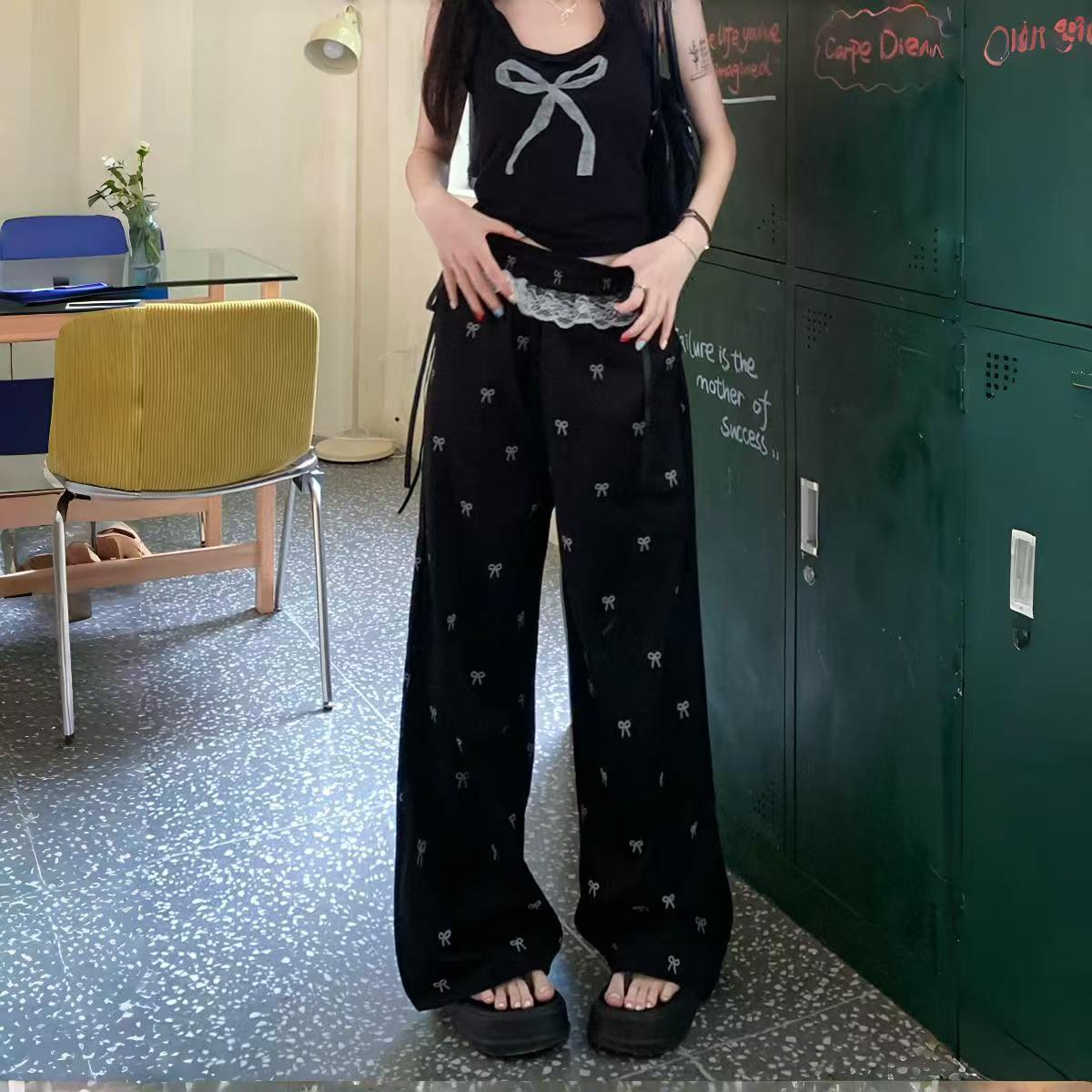 Pantalones de Pierna Ancha con Encaje y Lazo | Elegantes y Románticos para Mujer | Verano 2026 - Imagen 7