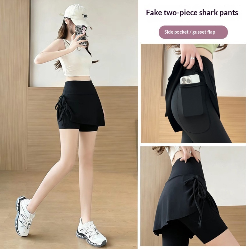 Shorts de Yoga de Tiro Alto con Efecto Dos Piezas | Falso Conjunto Deportivo | Verano 2026 - Imagen 10