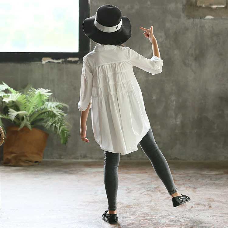 Sudadera Holgada Coreana para Niña | Blanco | Tallas 110-165 cm | Estampado Cola de Golondrina | Ropa Moderna | TiendasFR - Imagen 5