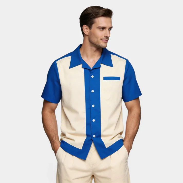 Camisa de Manga Corta Estilo Casual Británico para Hombre | Verano Negro - Imagen 3