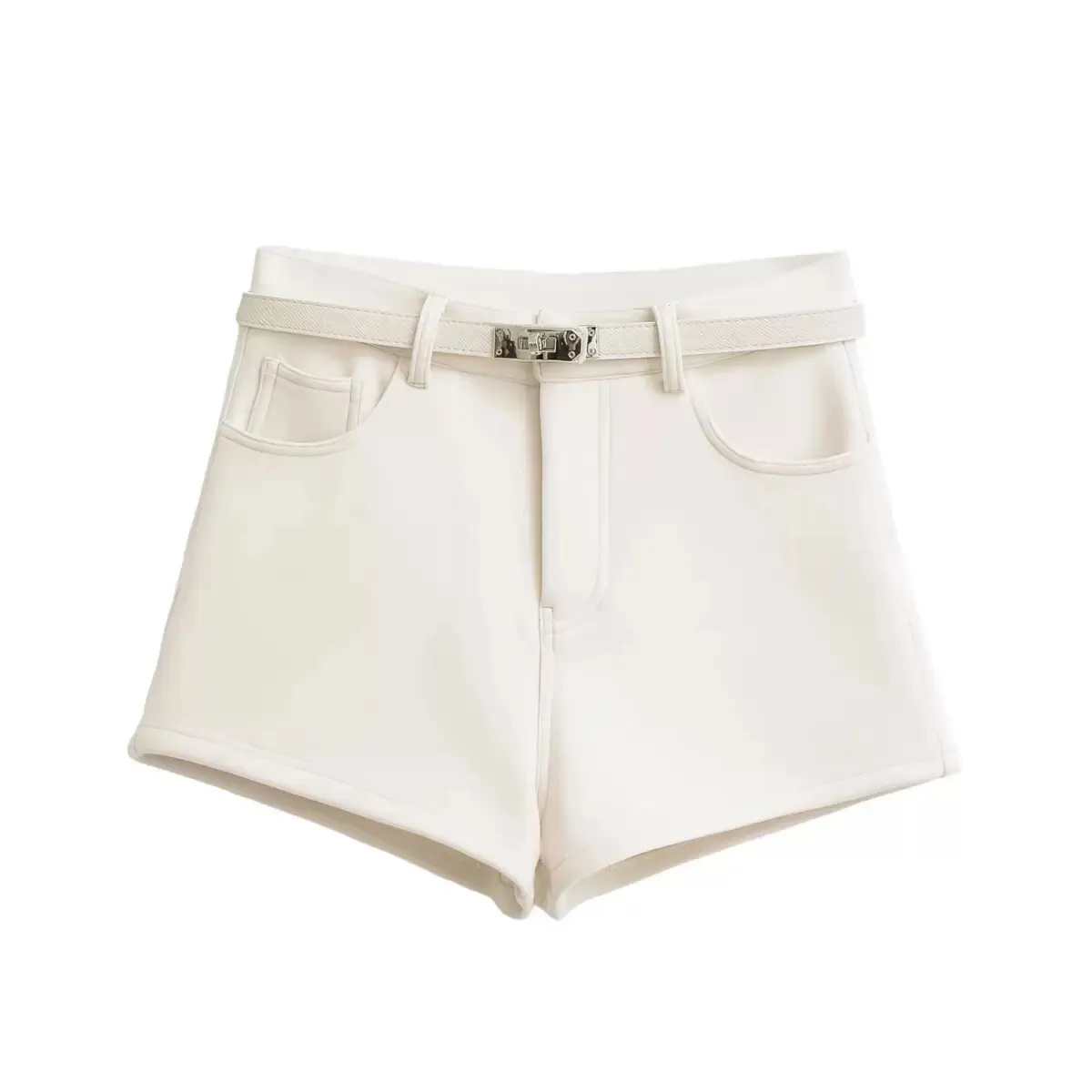 Pantalones Cortos de Tiro Alto con Ribete de Terciopelo | Elegantes y Cómodos | Talla Única - Imagen 2