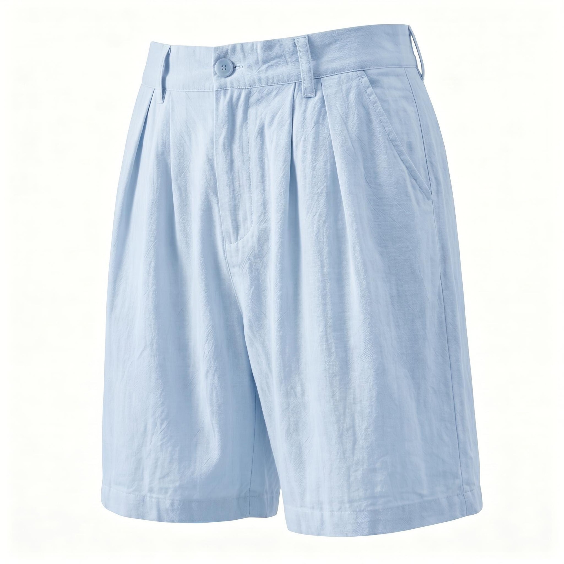 Pantalones Capri Casuales Pierna Recta Estilo Resort para Hombre | Albaricoque Verano - Imagen 4