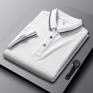 Polo de Manga Corta con Cuello Vuelto para Hombre | Negro Clásico y Versátil