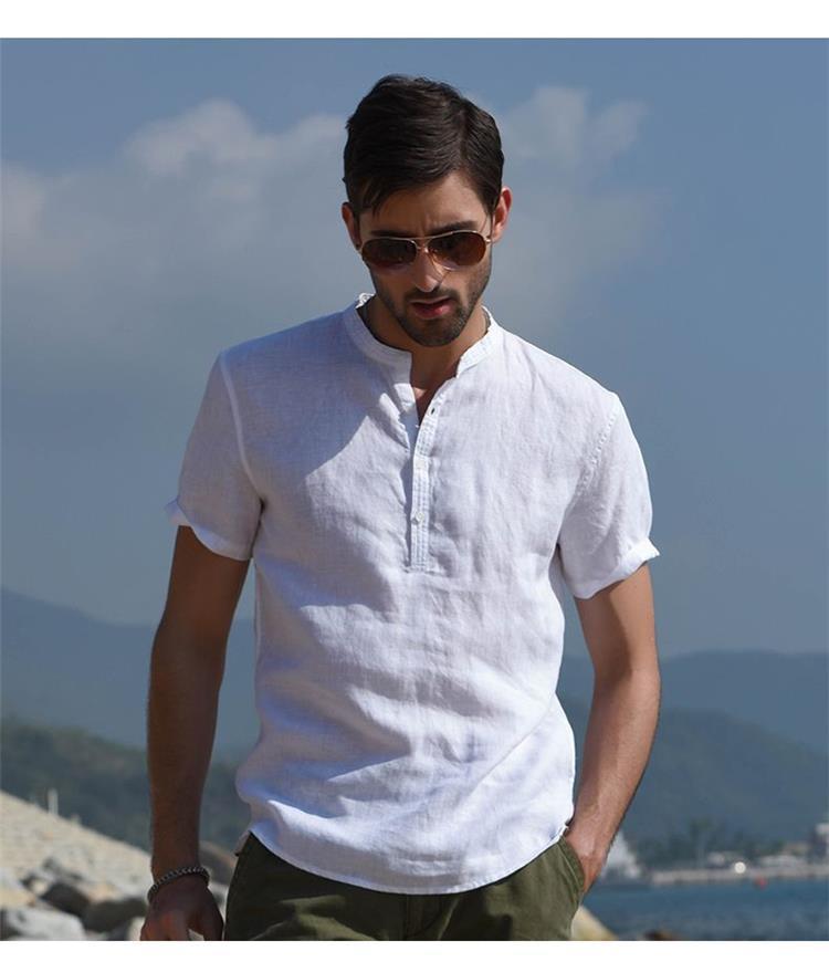 Camisa de Corte Holgado Estilo Retro para Hombre | Color Yute Crudo y Moderno - Imagen 2