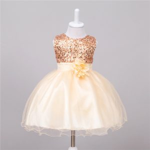 Vestido de Lentejuelas para Bebé Niña | Negro | Tallas S-130 cm | Elegante para Bodas y Comuniones | TiendasFR